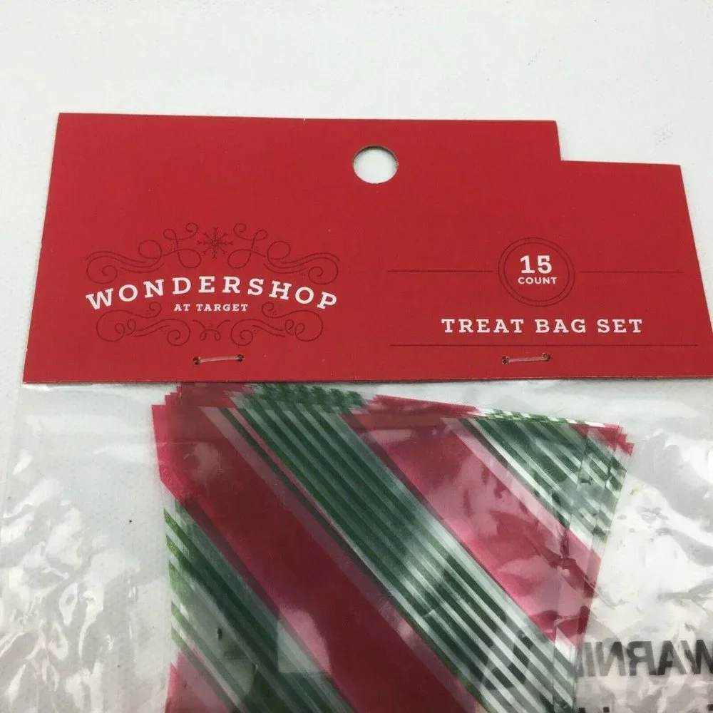 Wilton Wondershop 35 Treat Party Bag Gift Reg Green Stripes Twisty Ties